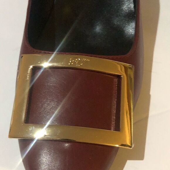 Roger Vivier Paris Sz 38 Maroon Kitten Heels - Picture 4 of 8